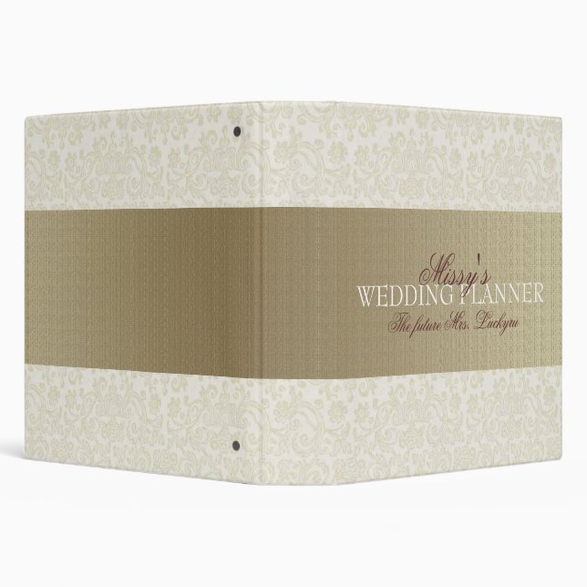 Ivory Lace Wedding Planner Binder (Background)