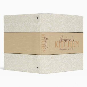 Ivory Lace with Hazelnut Ribbon Recipe Binder