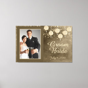Ivory Lanterns Wedding Keepsake Canvas