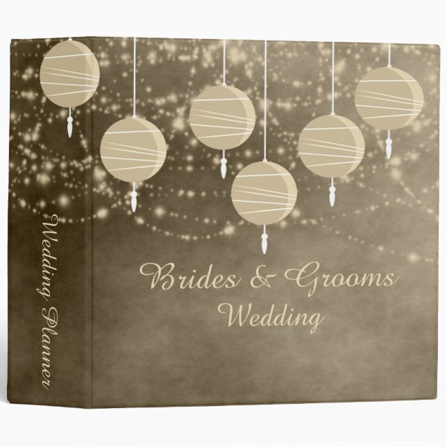 Ivory Lanterns Wedding Planner Binder (Front/Spine)
