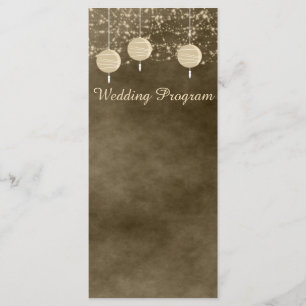 Ivory Lanterns Wedding Program Card