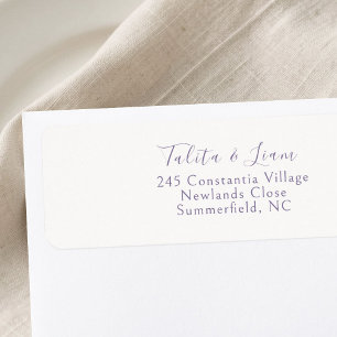 Ivory   Lavender Simple Wedding Return Address