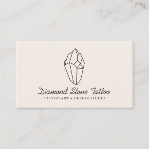 Ivory Linen Color Stone Diamond Business Card