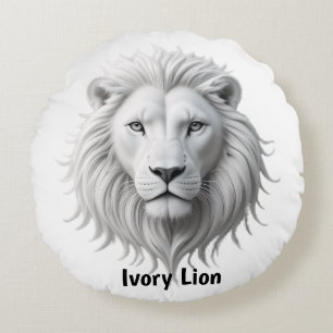 Ivory Lion Round Pillow