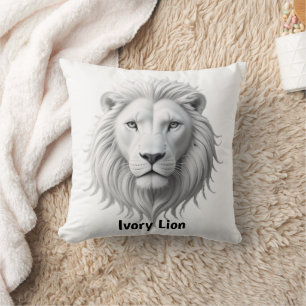 Ivory Lion Throw Pillow
