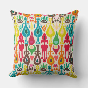 ivory love ikat throw pillow