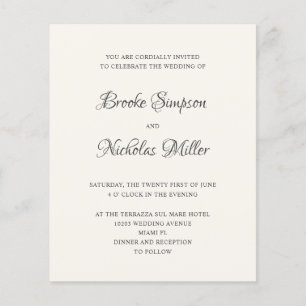 IVORY   LOW COST Simple Elegant Minimal Wedding