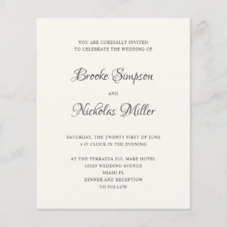 IVORY | LOW COST Simple Elegant Minimal Wedding