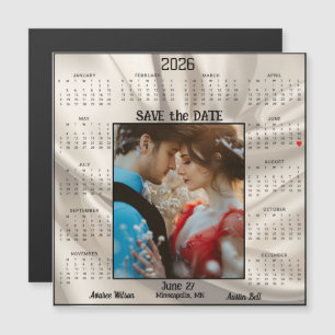 Ivory Luxe Satin Faire-Part de Fiançailles Couple