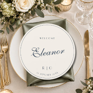 Ivory Luxury Wedding Guest Place & Menu Card