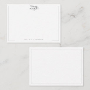 Ivory Magnolia Simple Class Elegant Wedding Couple Card