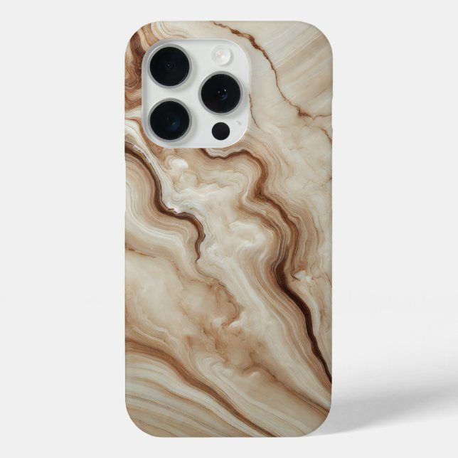 Ivory Marble with Brown Accents  Case-Mate iPhone Case (Back)