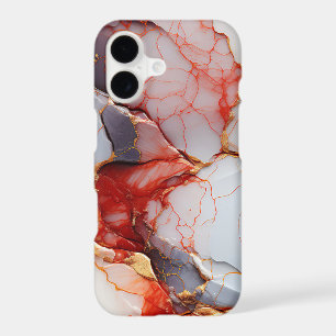 Ivory Marble with Crimson & Gold Veins