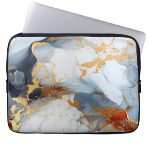 Ivory Marble with Gold & Rust Veins Laptop Sleeve