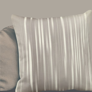 Ivory Metallic Stripes Throw Pillow