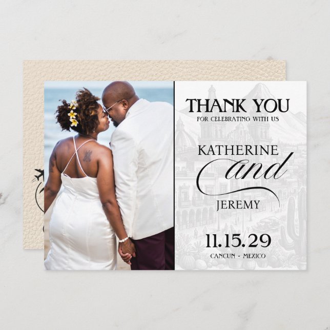 Ivory Mexico Passport Thank You Card (Front/Back)