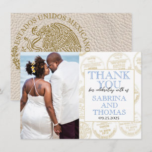 Ivory Mexico Wedding Photo Thank You Card