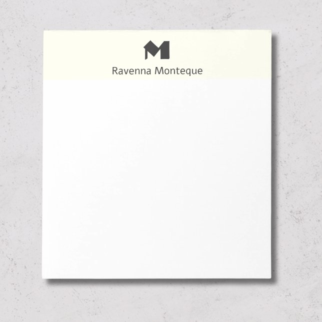 Ivory Minimal Personalized Name Letter Monogram Notepad (Creator Uploaded)