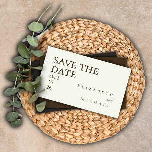 Ivory Minimalist Wedding Boho Save the Date QRCode Enclosure Card