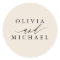 Ivory Modern Bride and Groom Names Wedding