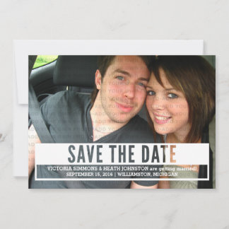 Ivory Modern Cut Out Save the Date Invite