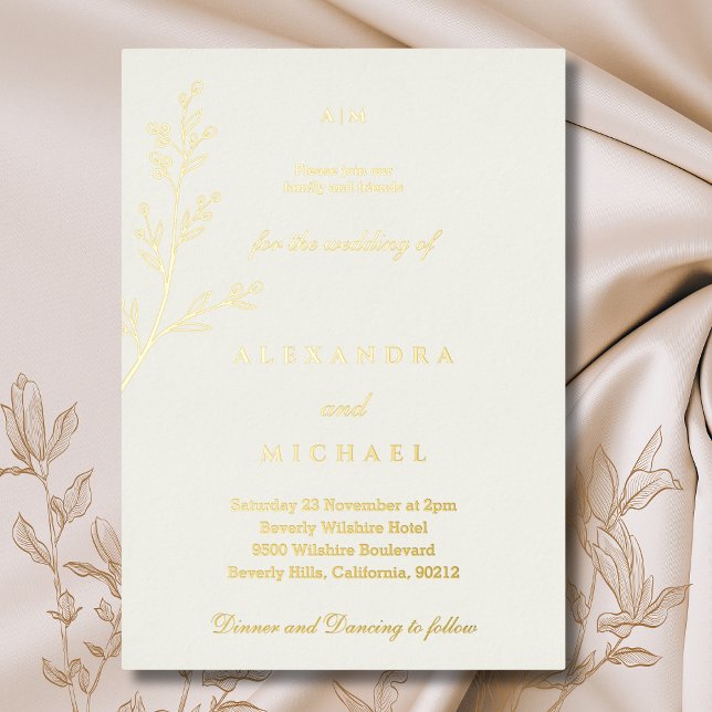 Ivory Monogram Botanical Minimalist Gold (Creator Uploaded)