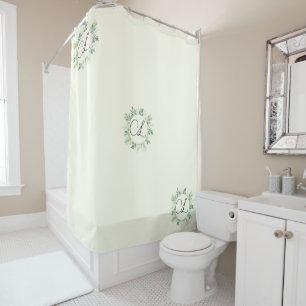 Ivory monogram Shower Curtain