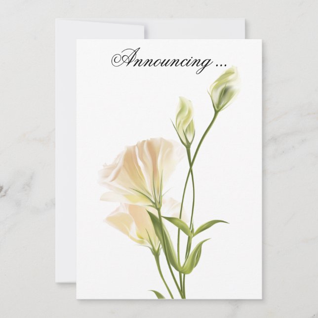 Ivory Moon Mariage Annouement Invitation (Devant)