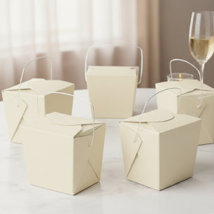 Ivory Noodle Box Favor Container with Wire Handle