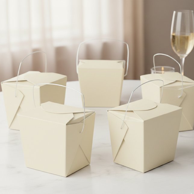 Ivory Noodle Box Favor Container with Wire Handle (Creator Uploaded)