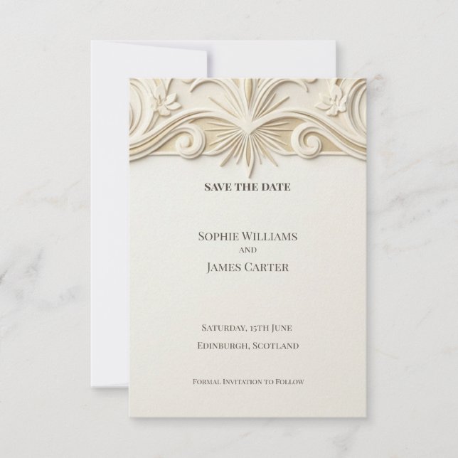 Ivory Nouveau Fan Save The Date (Front)