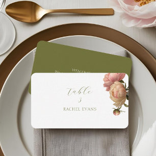 Ivory & Olive   Blush Rose Wedding Place Cards