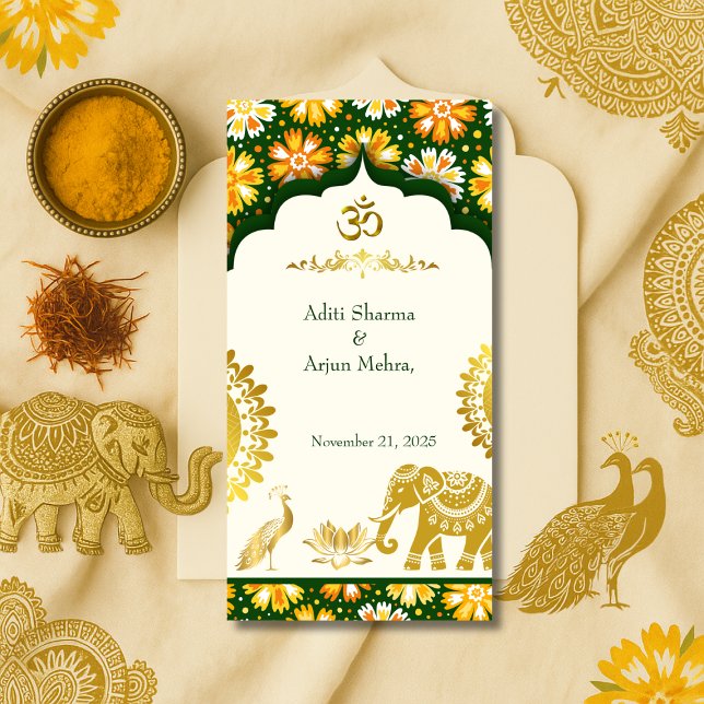 Ivory Om Arch Hindu Wedding Napkin (Creator Uploaded)