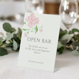 Ivory Open Bar Wedding Table Top Pedestal Sig Sign