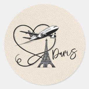 Ivory Paris Passport  Classic Round Sticker