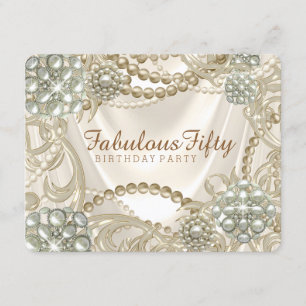 Ivory Pearl Birthday Party Invitation