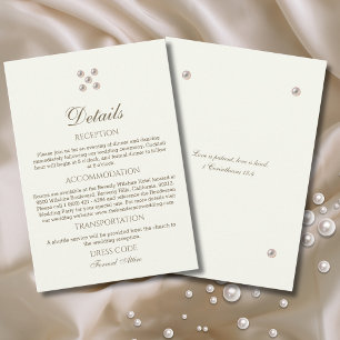Ivory Pearl Christian Wedding Details Enclosure Card