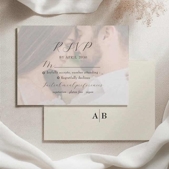 Ivory Photo Wedding RSVP Card (Creator Uploaded)