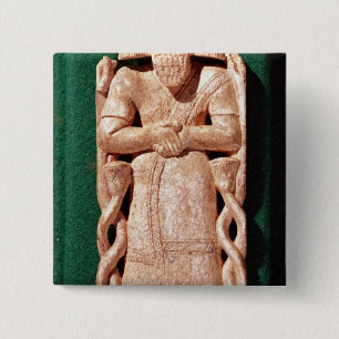 Ivory plaquette of a god 2 inch square button