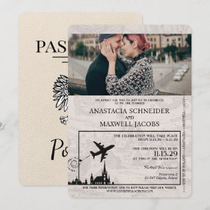 Ivory Pologne Faire-part de mariage de passeport