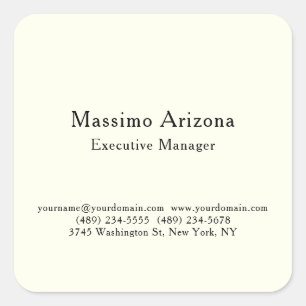 Ivory Professional Modern Business Profile Square Sticker