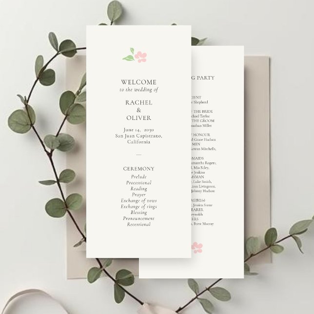 Ivory | Programme de mariage floral Chic Blush (Créateur téléchargé)