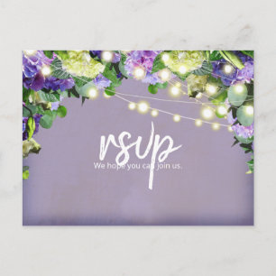 Ivory & Purple Hydrangeas Purple RSVP Postcard
