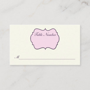Ivory, Purple, Pink Damask Place Card