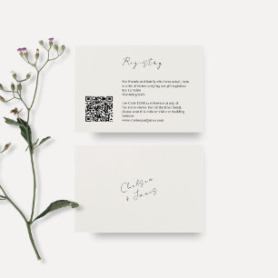Ivory QR Code Wedding Registry Enclosure Card