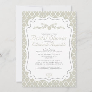 Ivory Quatrefoil Bridal Shower Invitations