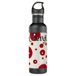 Ivory Red Dots Funky Whimsical Circle Pattern  710 Ml Water Bottle
