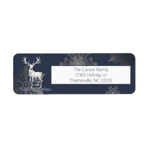 Ivory Reindeer Christmas Blue