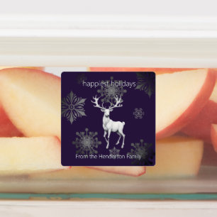 Ivory Reindeer Christmas   Purple Personalized
