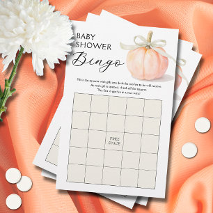 Ivory Ribbon Pumpkin Baby Shower Bingo Game
